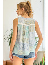Load image into Gallery viewer, Lace Trimmed Patchwork Top