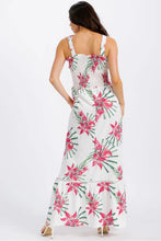 Load image into Gallery viewer, SLEEVELESS SMOCK TIERED FLORAL MAXI DRESS