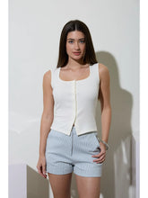Load image into Gallery viewer, Scoop Neck Button Down Split Hem Knit Tank Top