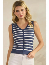 Load image into Gallery viewer, Stripe Seamless Modal V-Neck Cropped Sleeveless Top