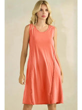 Load image into Gallery viewer, Raw Edge Cotton Dress with Pockets
