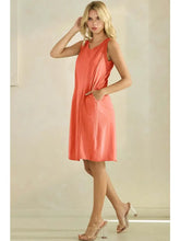 Load image into Gallery viewer, Raw Edge Cotton Dress with Pockets