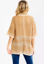 Load image into Gallery viewer, V-NECK BUTTON UP CROCHET BLOUSE