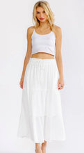 Load image into Gallery viewer, ELASTIC WAIST FRONT POCKETS TIERED MAXI SKIRT