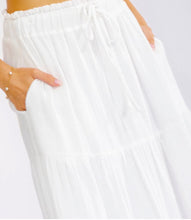 Load image into Gallery viewer, ELASTIC WAIST FRONT POCKETS TIERED MAXI SKIRT