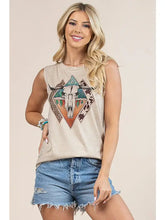 Load image into Gallery viewer, MELANIE Longhorn Graphic Sleeveless Top