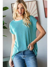 Load image into Gallery viewer, Women's Ribbed Knit Top with Round Neck