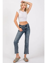 Load image into Gallery viewer, Mid Rise Stretch Straight w/ Released Hem Jeans