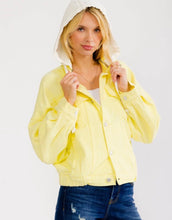 Load image into Gallery viewer, BUTTON UP HOODED DENIM JACKET