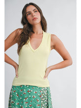 Load image into Gallery viewer, Ribbed V-Neck Tank Top