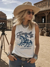 Load image into Gallery viewer, Howdy Stay Wild Cowgirl Graphic Sleeveless Top