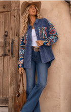 Load image into Gallery viewer, BUTTON UP FRONT POCKETS MULTI PRINT JACKET