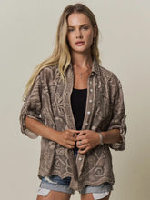 Load image into Gallery viewer, Boho Embroidered Button-Down Top