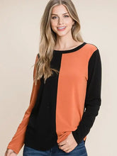 Load image into Gallery viewer, Solid Color Block Long Sleeves Top