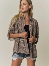 Load image into Gallery viewer, Boho Embroidered Button-Down Top