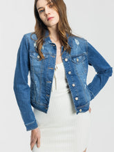 Load image into Gallery viewer, Classic Distressed Denim Jacket