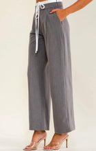 Load image into Gallery viewer, SELF TIE FRONT POCKETS STRAIGHT LEGS PANTS