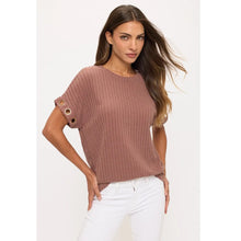 Load image into Gallery viewer, Round Stud Dolman Short Sleeve Sweater
