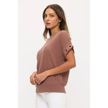 Load image into Gallery viewer, Round Stud Dolman Short Sleeve Sweater