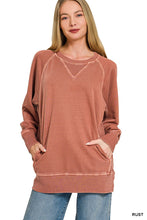 Load image into Gallery viewer, Pigment Dyed French Terry Pullover With Pockets