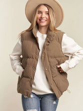 Load image into Gallery viewer, Button Down Corduroy Puff Vest