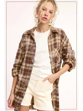 Load image into Gallery viewer, Plaid Acid Washed Cut Edge Button Down Shirt