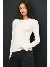 Load image into Gallery viewer, Round Neck Long Sleeve Knit Top