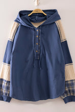 Load image into Gallery viewer, Plaid Contrast Hoodie Pullover