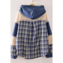 Load image into Gallery viewer, Plaid Contrast Hoodie Pullover