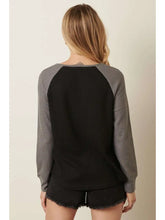 Load image into Gallery viewer, COLOR Block Waffle Knit Baseball Top