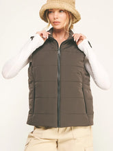 Load image into Gallery viewer, Contrast Zip Cropped Puffer Vest