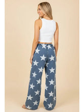 Load image into Gallery viewer, Star Print Drawstring Wide Leg Denim Pants