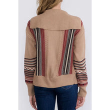 Load image into Gallery viewer, Zipper Closure Multi Print Cardigan Sweater