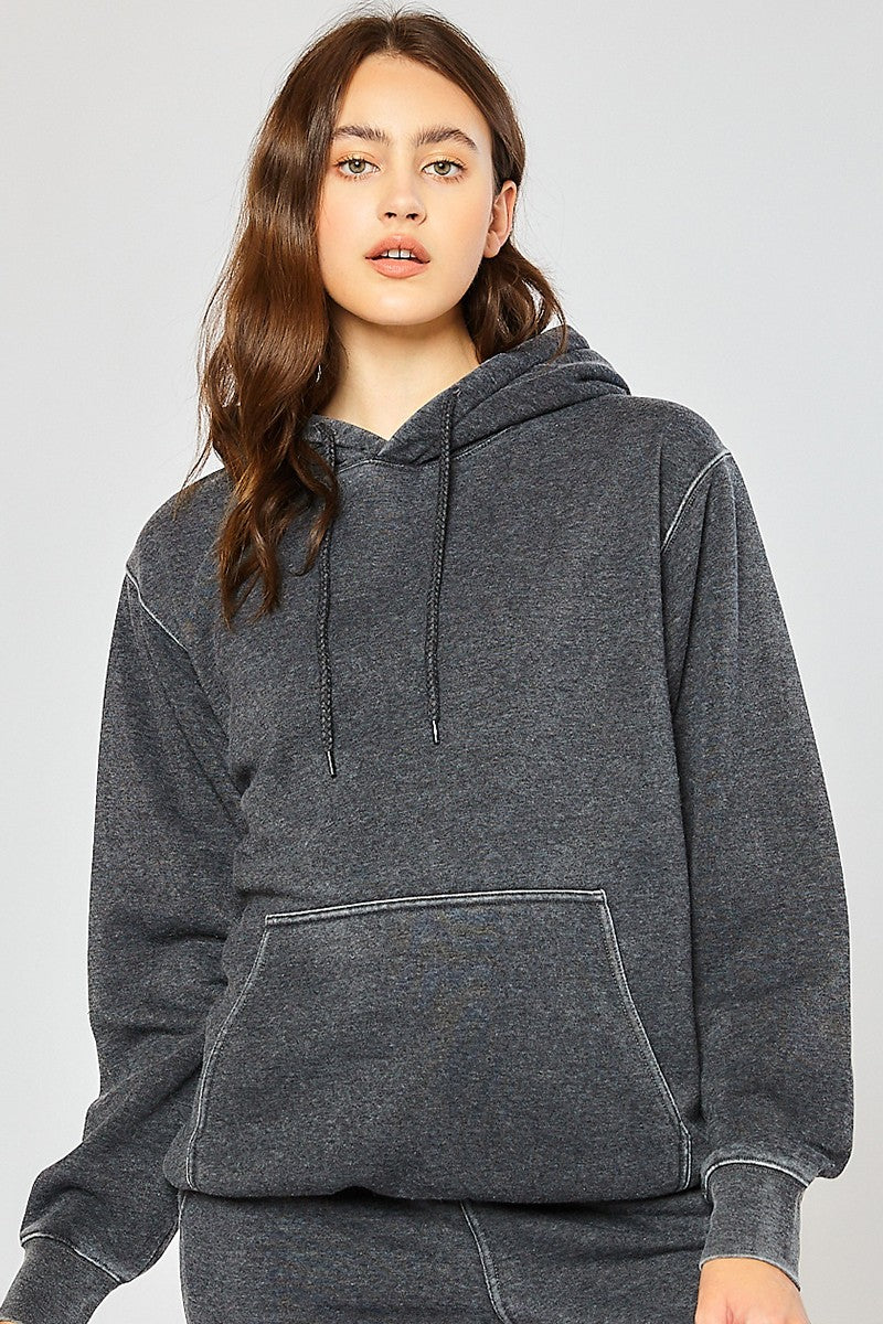 FLEECE BURN OUT BOYFRIEND'S OVERSIZED FIT PULLOVER