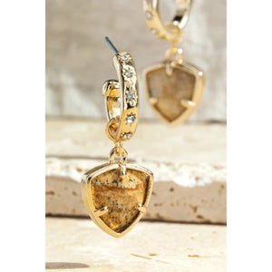 Natural Stone Triangle Earrings