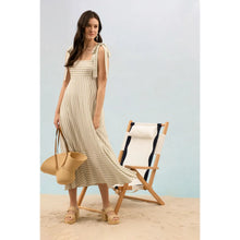 Load image into Gallery viewer, Stripe Tie Strap Sleeveless Maxi Dress