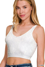 Load image into Gallery viewer, Washed Ribbed Cropped Seamless V-Neck Tank