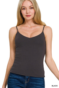 Double Layered V-Neck Spaghetti Strap Cami