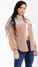 Load image into Gallery viewer, Front Pockets Contrast Corduroy Shacket