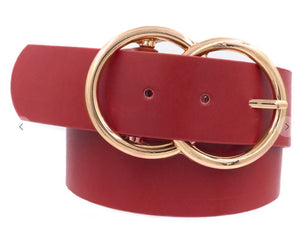 Faux Leather Double Ring Belt