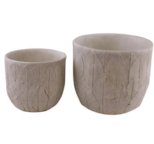 Load image into Gallery viewer, Set of 2 Cement Embossed Leaf Planters