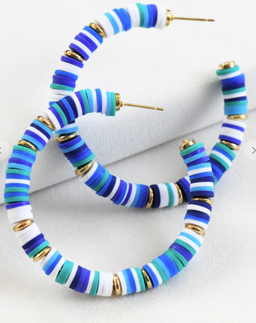 Multicolor Rubber Disc Bead Earrings