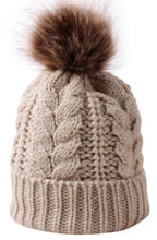 Load image into Gallery viewer, Twisted Cable Knit Pom Pom Beanie