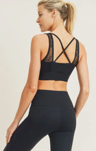 Load image into Gallery viewer, Floral Lace Mesh X-Back Sports Bra