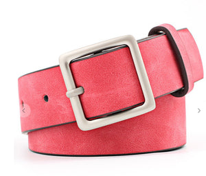 Basic Leather Square Buckle Belt