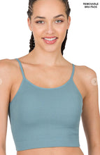 Load image into Gallery viewer, Ribbed Seamless Cropped Cami with Bra Pads