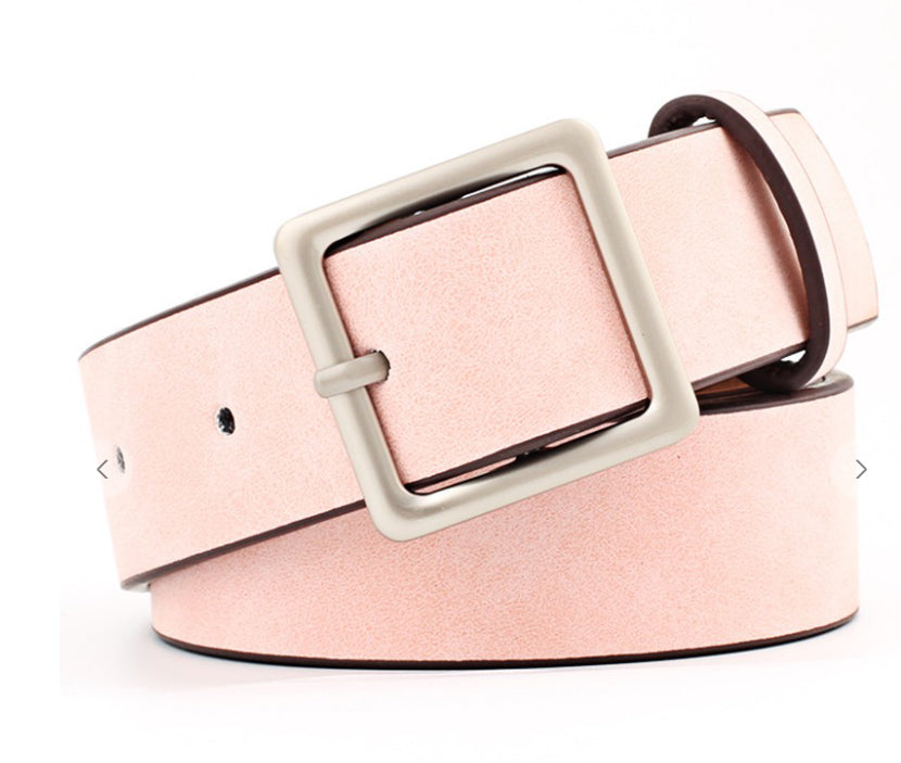 Basic Leather Square Buckle Belt