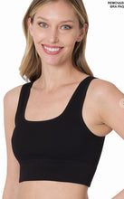 Load image into Gallery viewer, Ribbed Square Neck Cropped Tank
