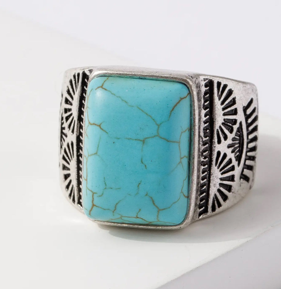 Western Square Statement Ring