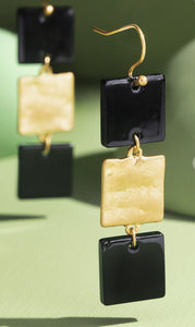 Tiered Acetate Square Drop Earrings